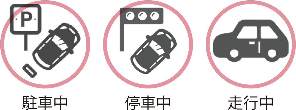 駐車中・停車中・走行中 アイコン